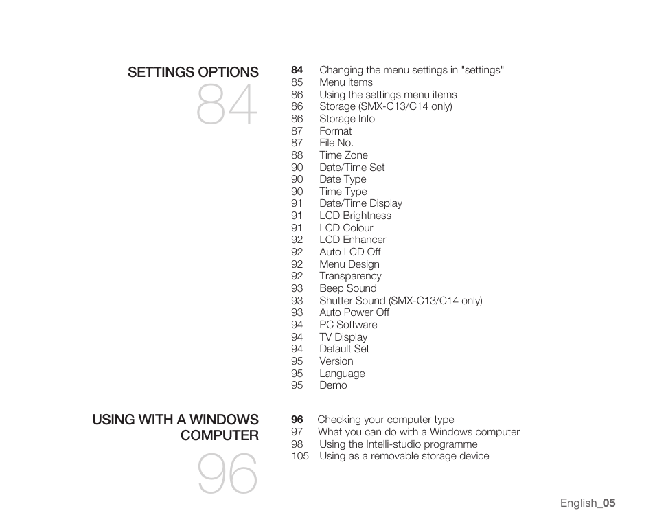 Samsung SMX-C14RN-XAA User Manual | Page 15 / 139