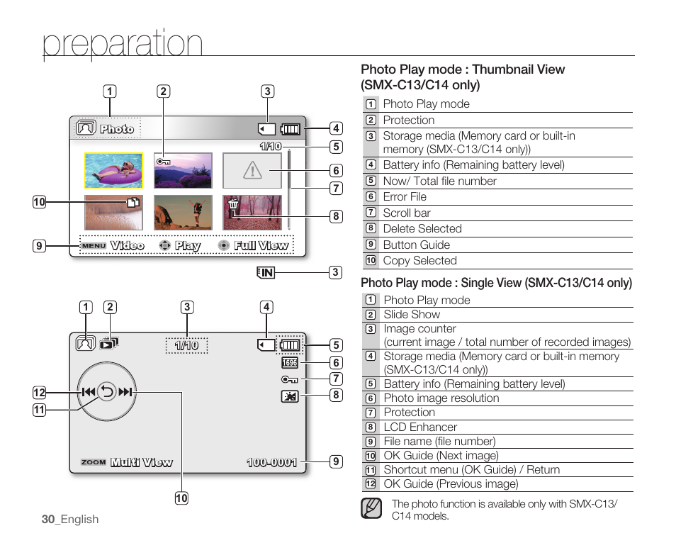 Preparation | Samsung SMX-C14RN-XAA User Manual | Page 40 / 139