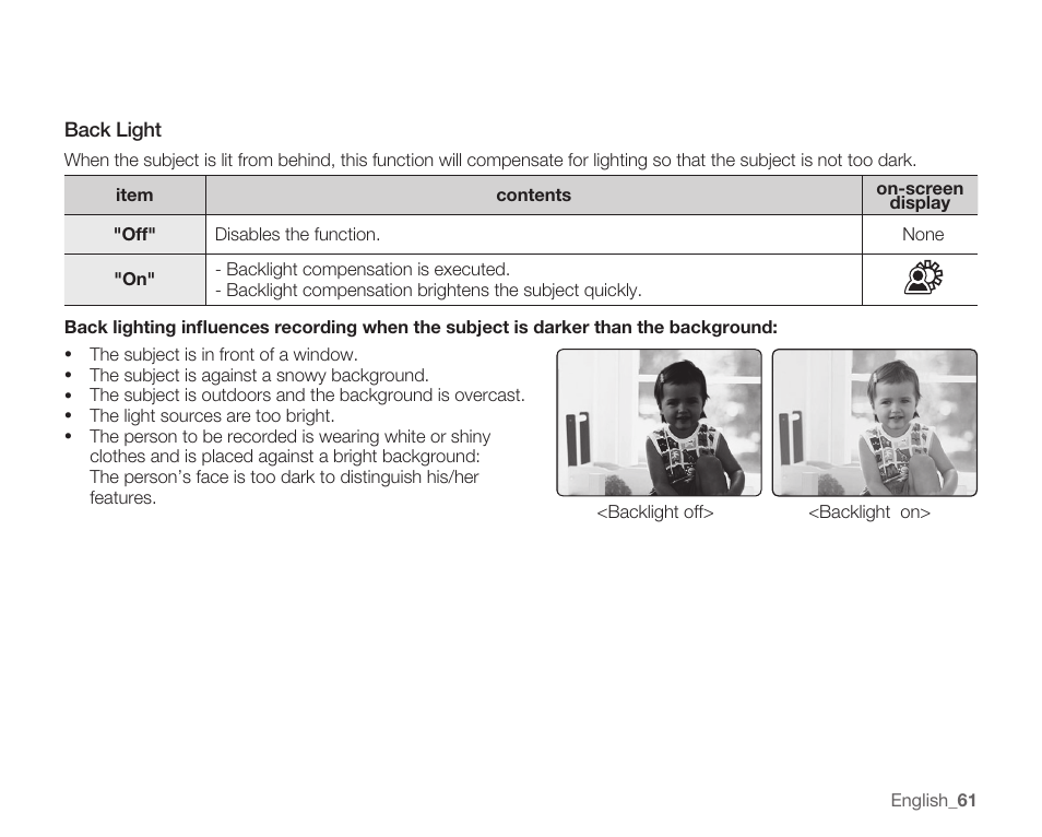 Back light | Samsung SMX-C14RN-XAA User Manual | Page 71 / 139