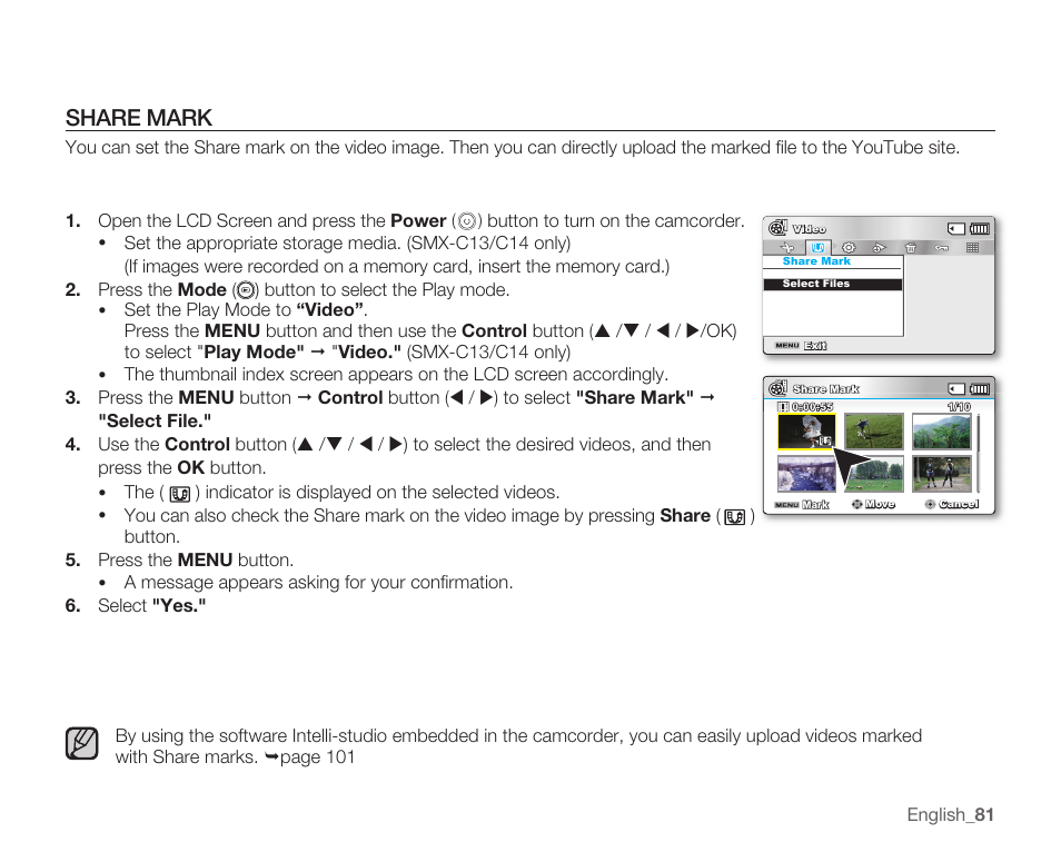 Share mark | Samsung SMX-C14RN-XAA User Manual | Page 91 / 139