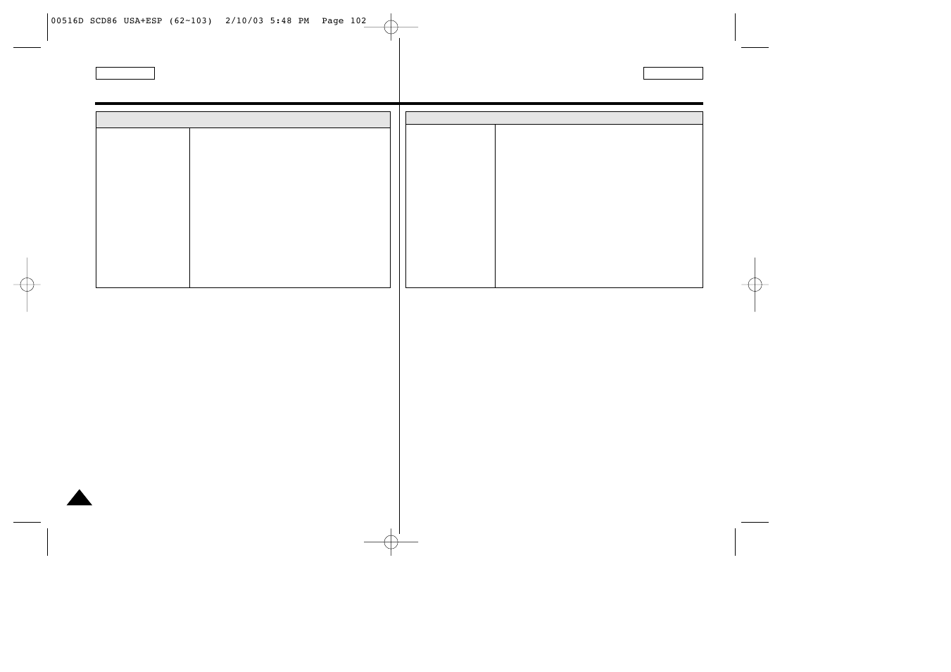 Specifications especificaciones técnicas | Samsung SC-D86-XAA User Manual | Page 102 / 104