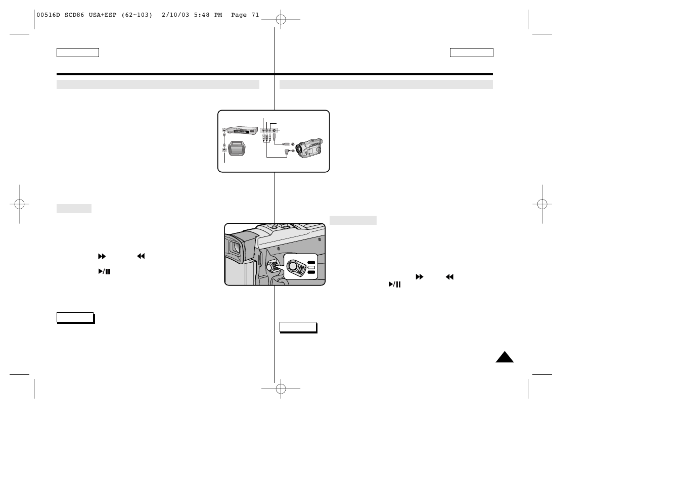 Playback reproducción de cintas | Samsung SC-D86-XAA User Manual | Page 71 / 104