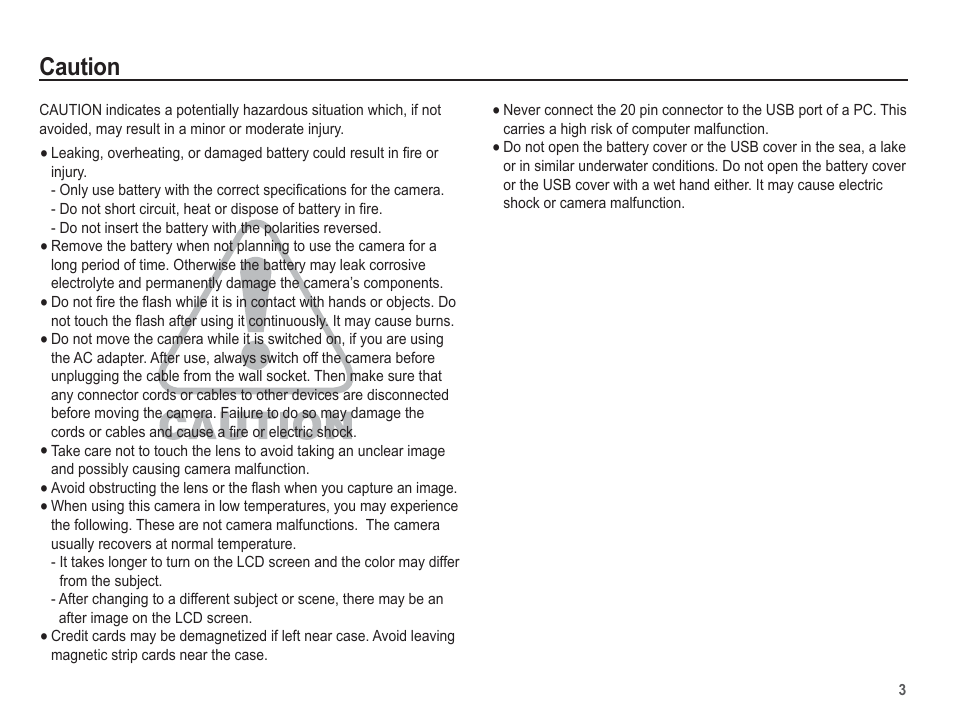 Caution | Samsung EC-AQ100ZBPBUS User Manual | Page 4 / 105