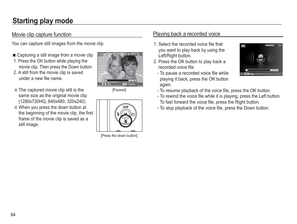 Starting play mode | Samsung EC-AQ100ZBPBUS User Manual | Page 65 / 105