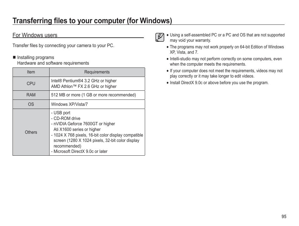 Transferring files to your computer (for windows) | Samsung EC-AQ100ZBPBUS User Manual | Page 96 / 105