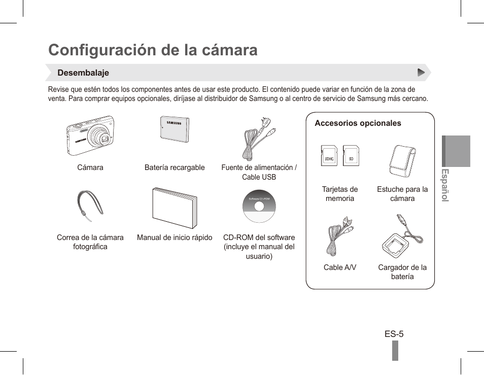 Configuración de la cámara | Samsung EC-PL80ZZBPRCA User Manual | Page 35 / 72