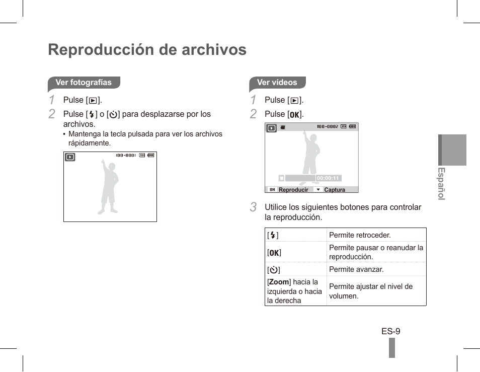 Reproducción de archivos | Samsung EC-PL80ZZBPRCA User Manual | Page 39 / 72