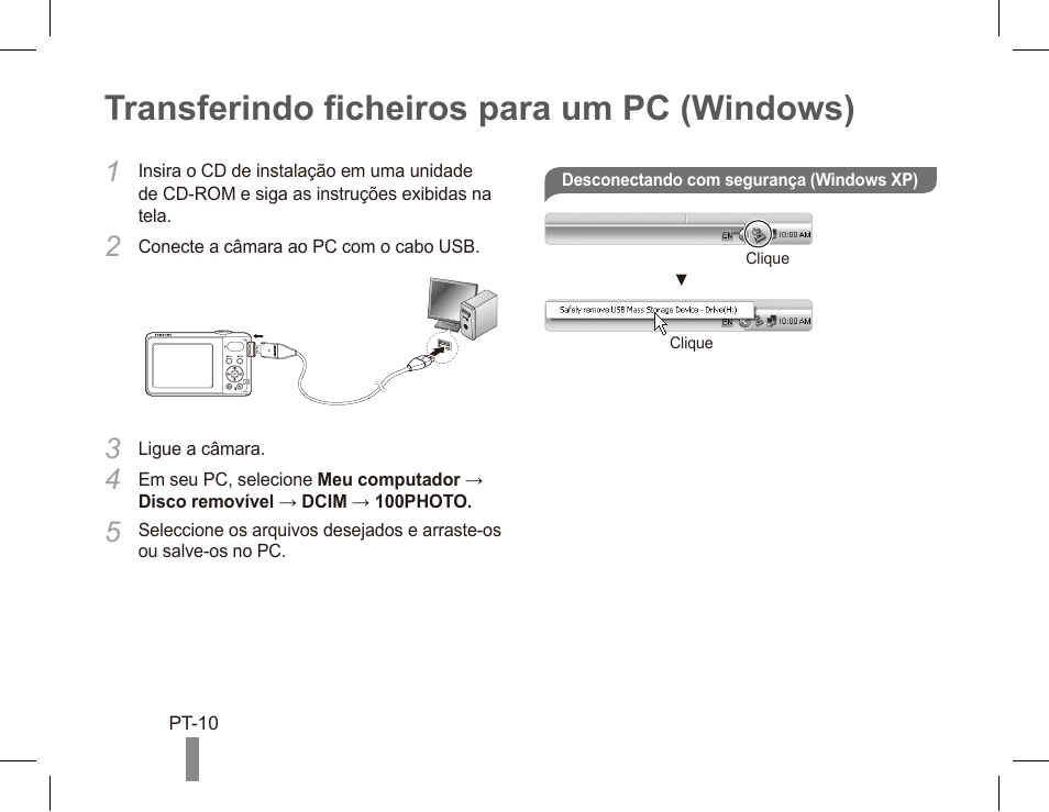 Transferindo ficheiros para um pc (windows) | Samsung EC-PL80ZZBPRCA User Manual | Page 70 / 72