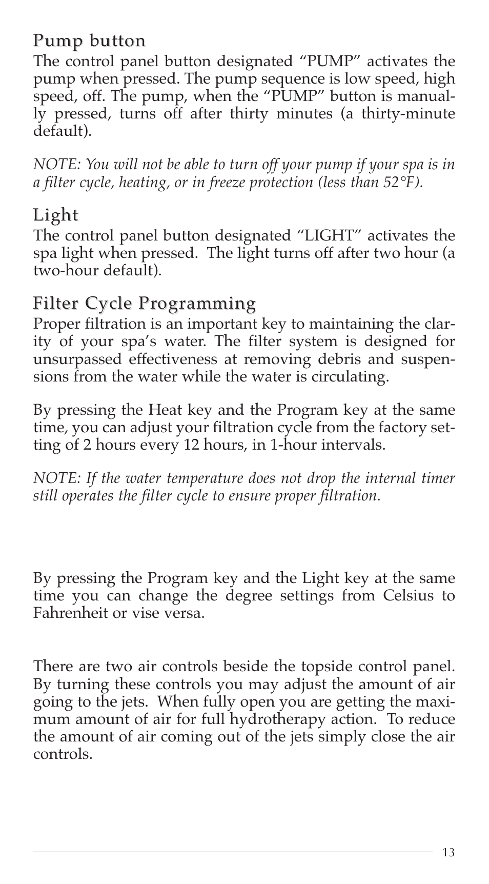 Aruba Spa 2003 Serenade User Manual | Page 15 / 39