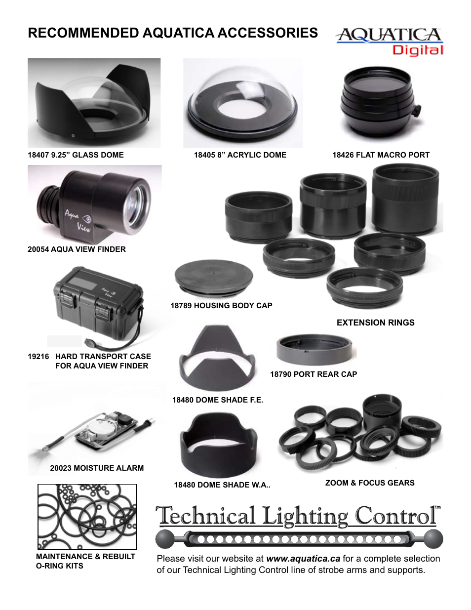 Recommended aquatica accessories | Aquatica Nikon AD80 User Manual | Page 15 / 16