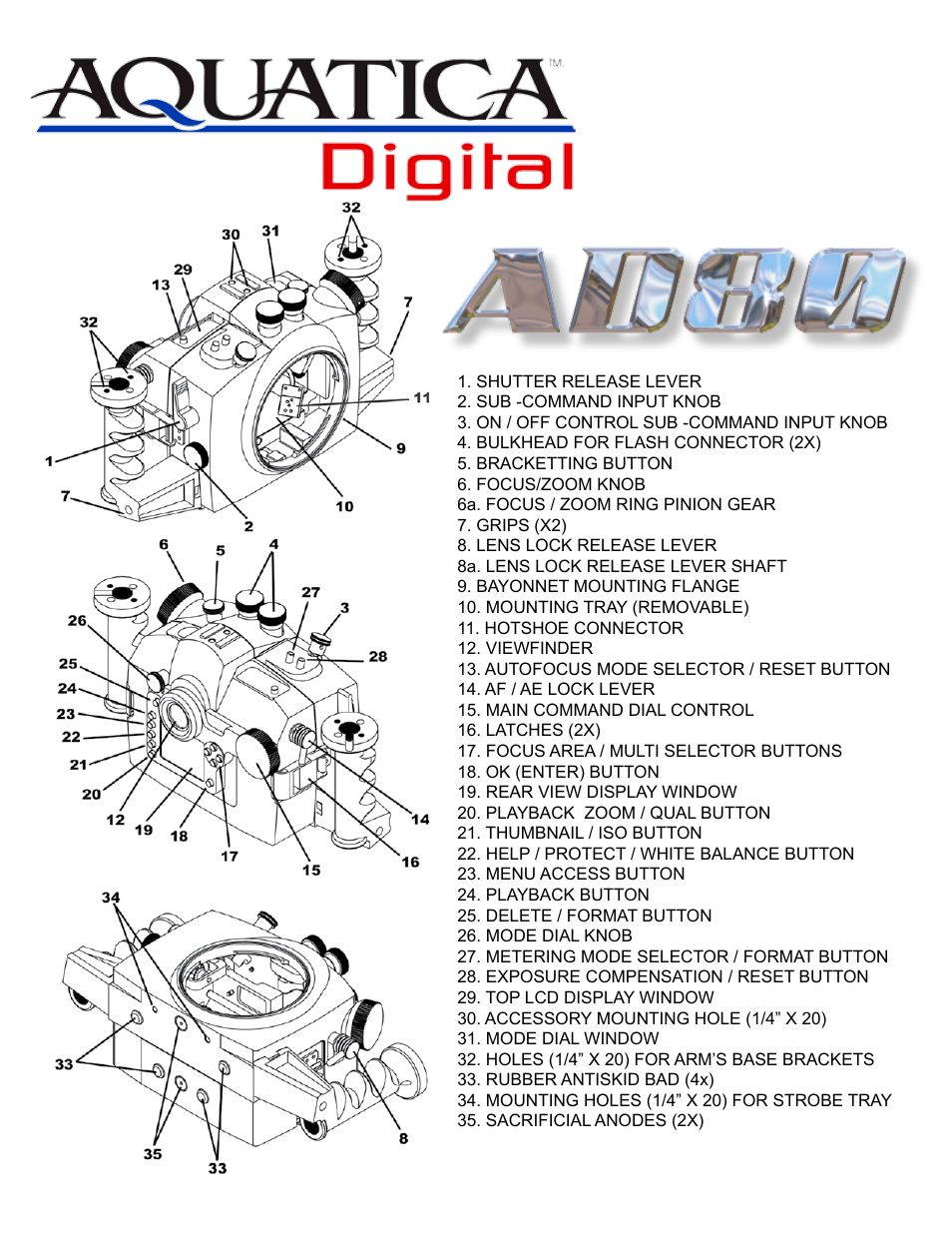Aquatica Nikon AD80 User Manual | Page 3 / 16