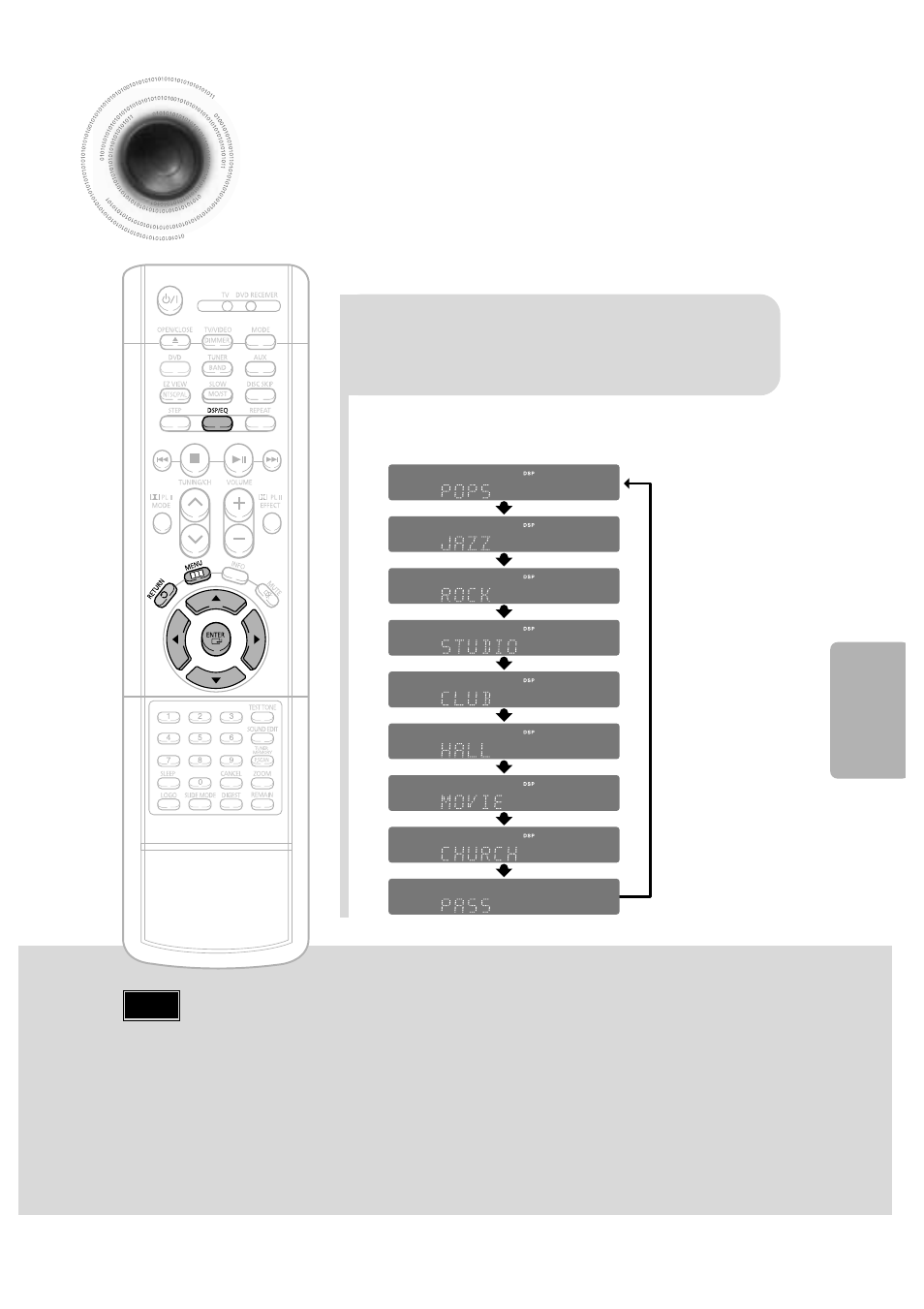 Sound field (dsp)/eq function, 56 sound field (dsp)/eq function | Samsung HTDB600TH User Manual | Page 57 / 72