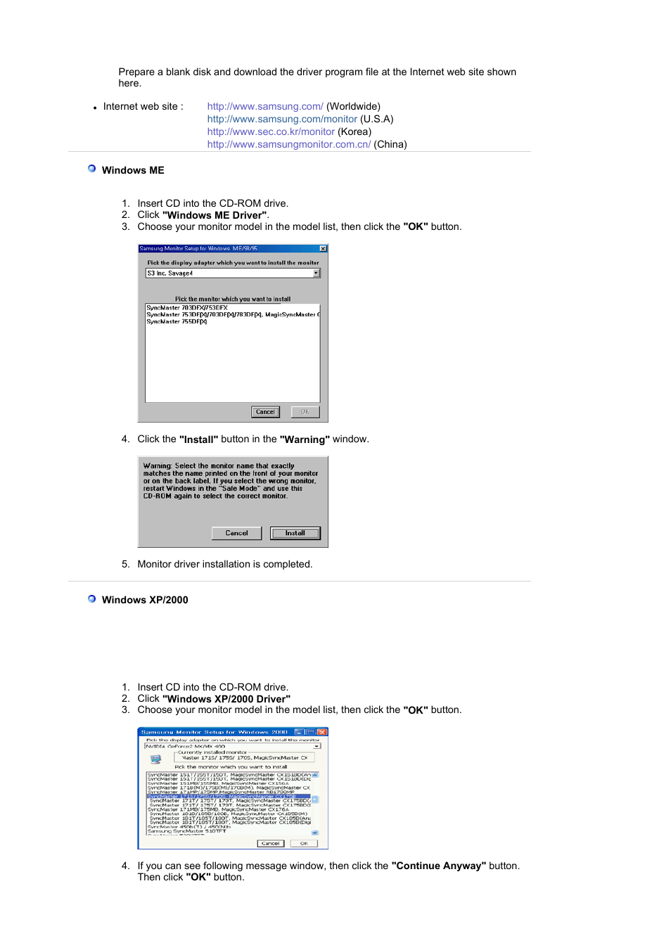 Installing the monitor driver(automatic) | Samsung LS17BIDKSV-EDC User Manual | Page 15 / 64