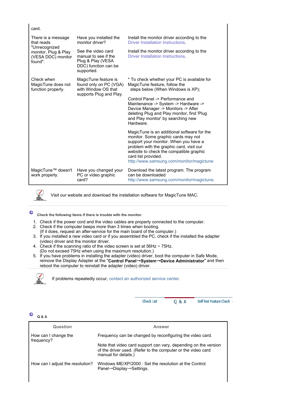 Q & a | Samsung LS17BIDKSV-EDC User Manual | Page 48 / 64