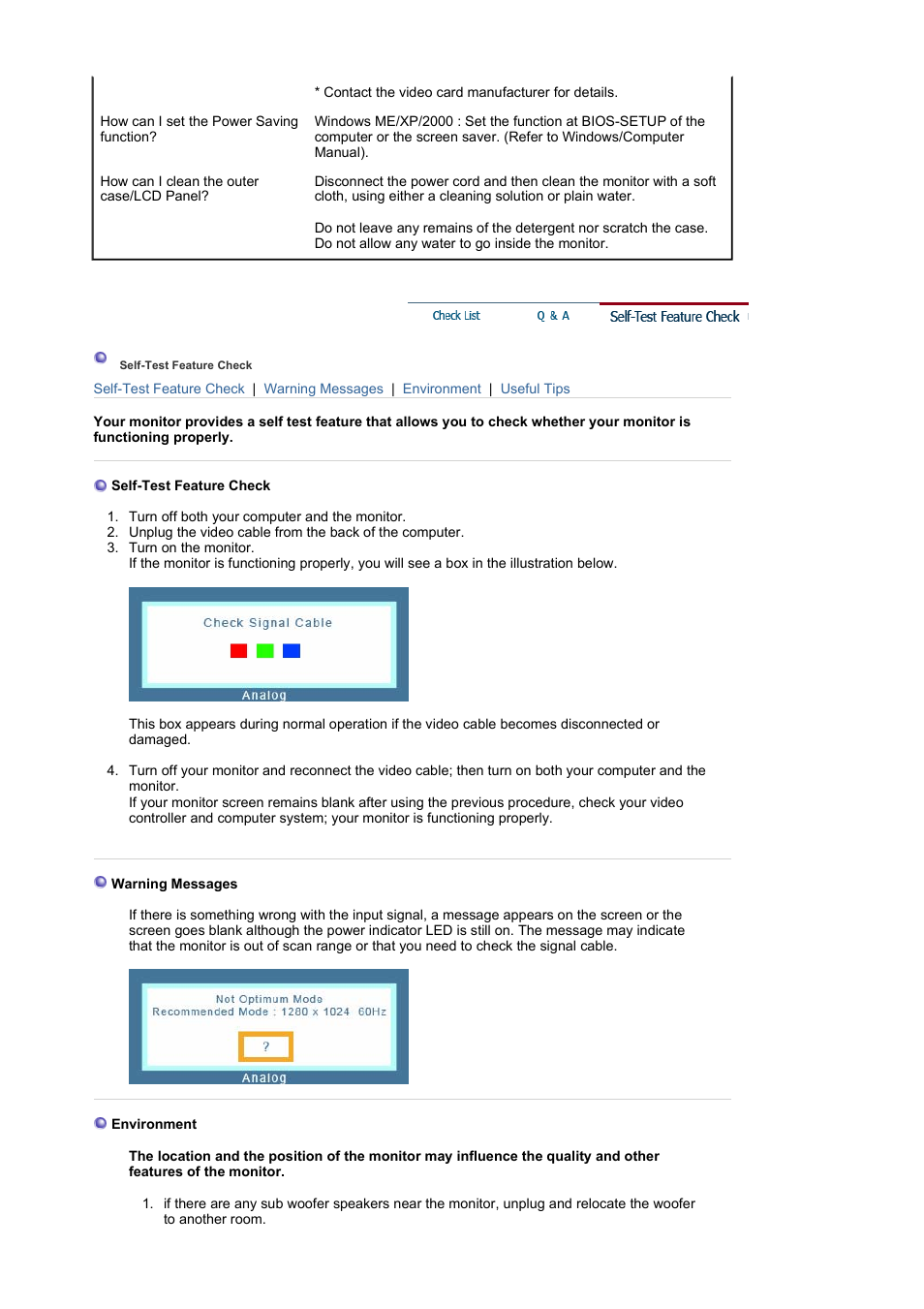 Self_test feature check | Samsung LS17BIDKSV-EDC User Manual | Page 49 / 64