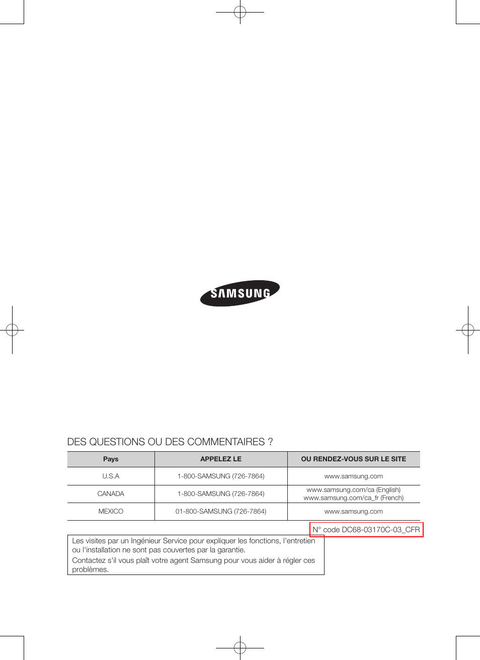 Des questions ou des commentaires | Samsung DV456ETHDSU-AA User Manual | Page 80 / 120