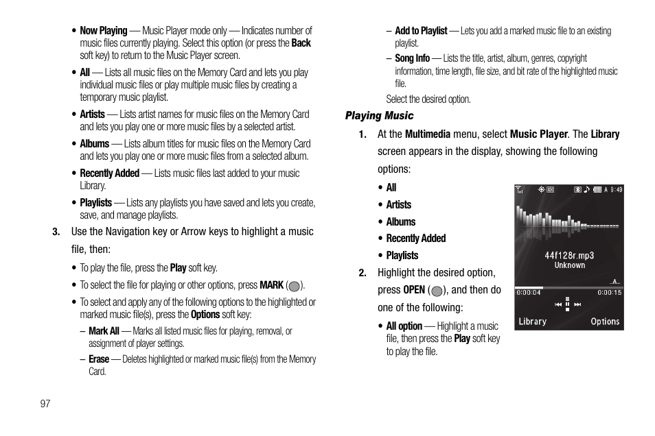 Playing music | Samsung SCH-R560ZPACRI User Manual | Page 100 / 167