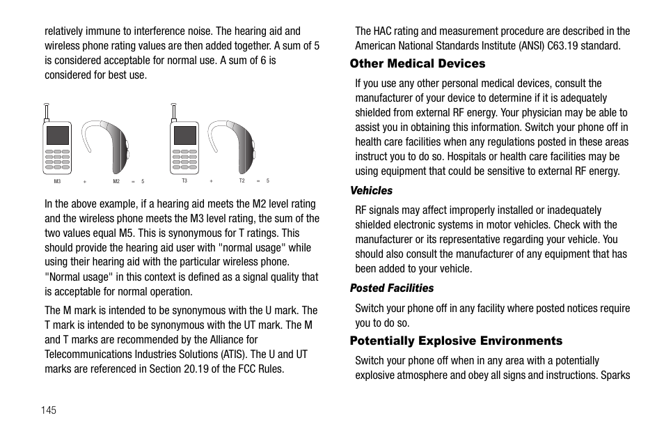 Other medical devices, Vehicles, Posted facilities | Potentially explosive environments | Samsung SCH-R560ZPACRI User Manual | Page 148 / 167