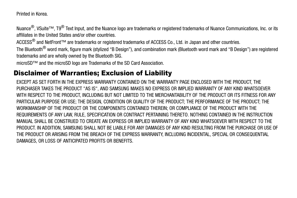 Disclaimer of warranties; exclusion of liability | Samsung SCH-R560ZPACRI User Manual | Page 3 / 167