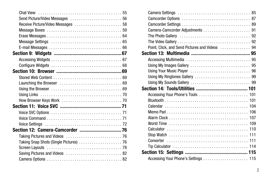 Samsung SCH-R560ZPACRI User Manual | Page 5 / 167