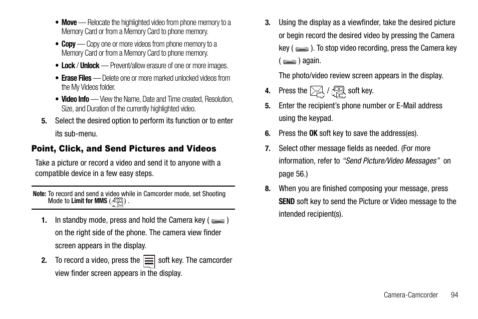 Point, click, and send pictures and videos | Samsung SCH-R560ZPACRI User Manual | Page 97 / 167