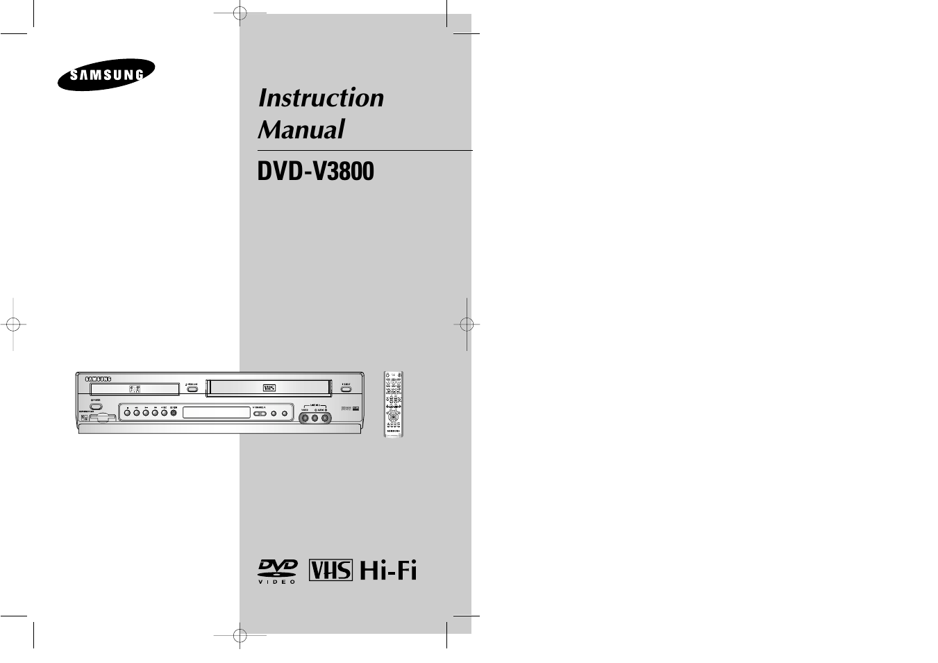 Samsung DVDV3800V-XAA User Manual | 35 pages