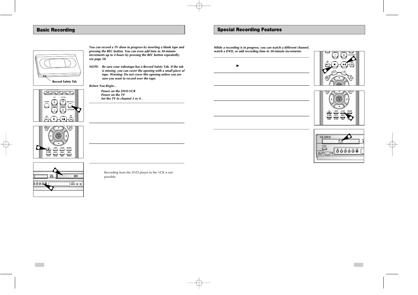 Mm c s c, Dvd/vcr progressive | Samsung DVDV3800V-XAA User Manual | Page 30 / 35