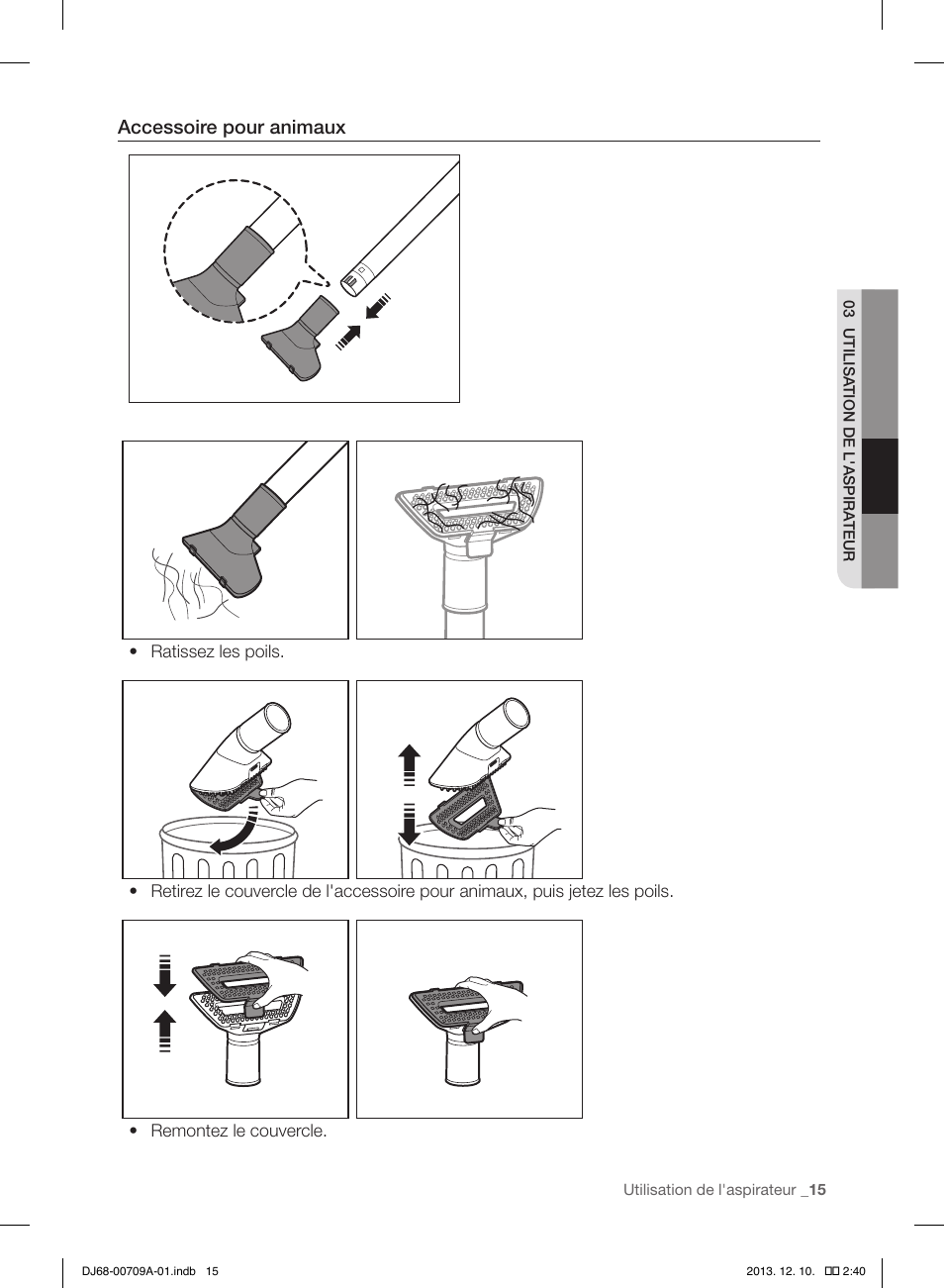 Accessoire pour animaux | Samsung VU12F70SHDC-AC User Manual | Page 43 / 84