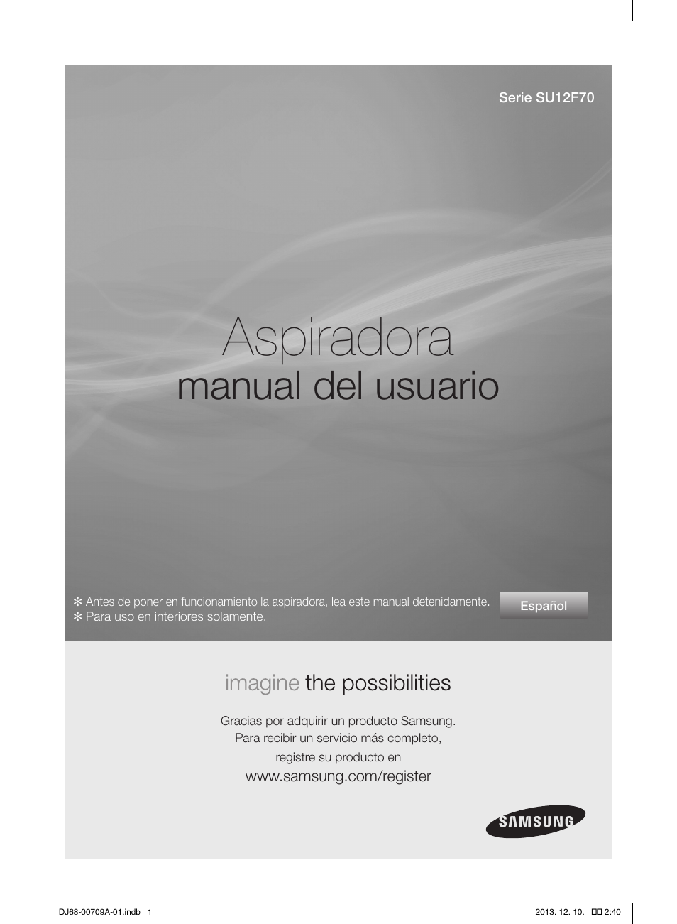 Aspiradora, Manual del usuario | Samsung VU12F70SHDC-AC User Manual | Page 57 / 84
