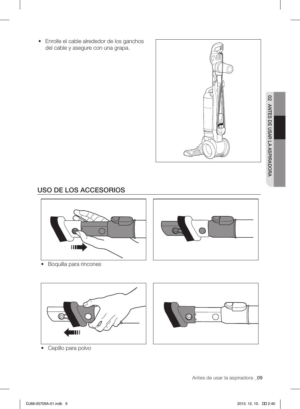 Uso de los accesorios | Samsung VU12F70SHDC-AC User Manual | Page 65 / 84