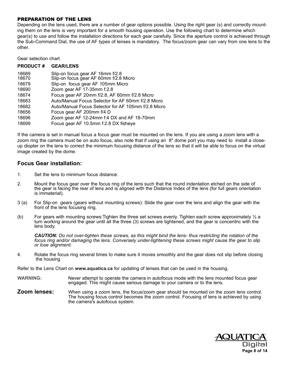 Aquatica D200 User Manual | Page 9 / 15