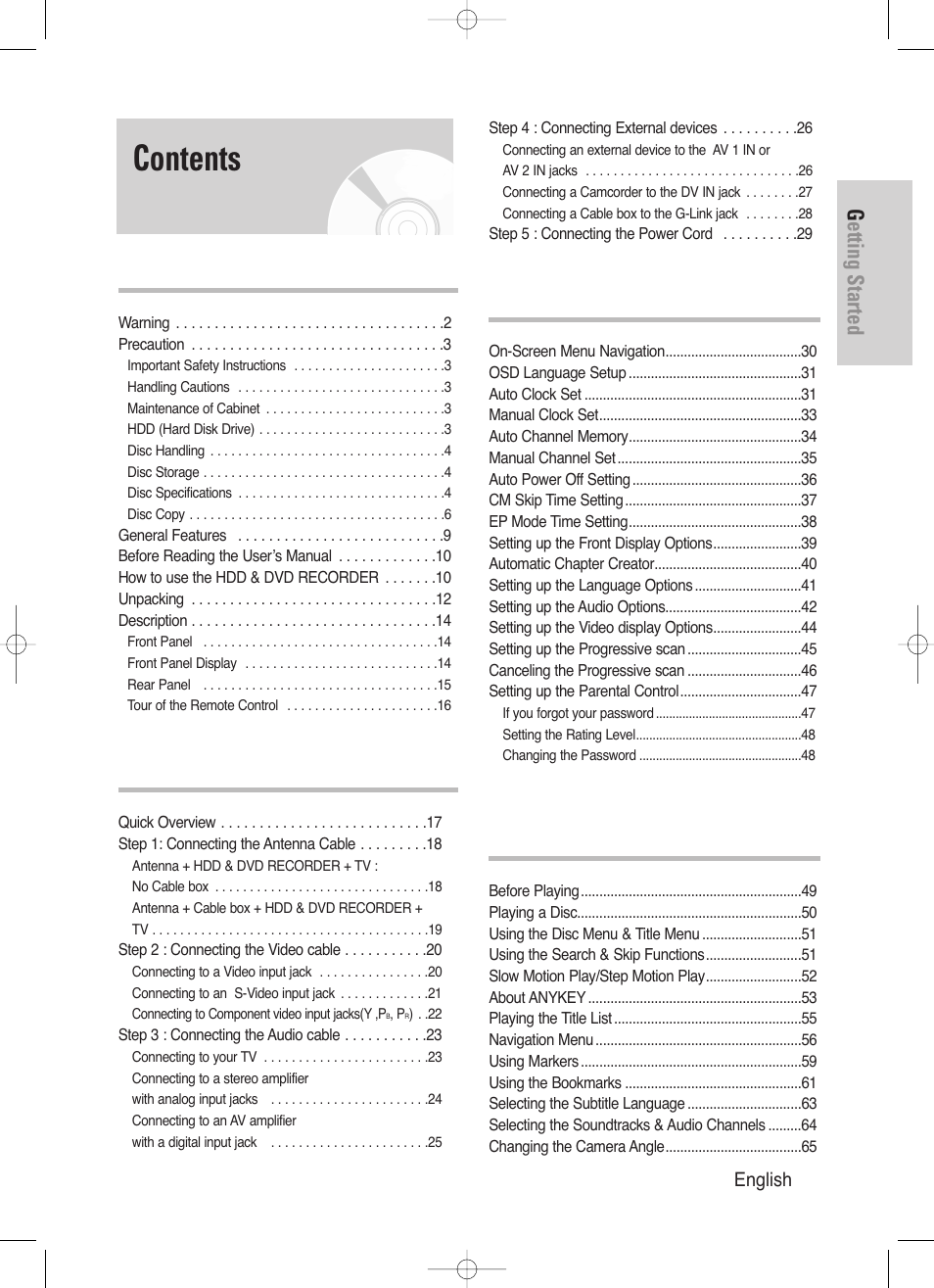 Samsung DVD-HR720-XAA User Manual | Page 7 / 168