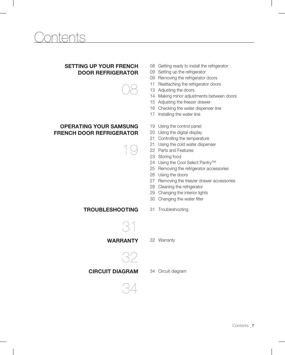 Samsung RF266ACPN-XAA User Manual | Page 7 / 76
