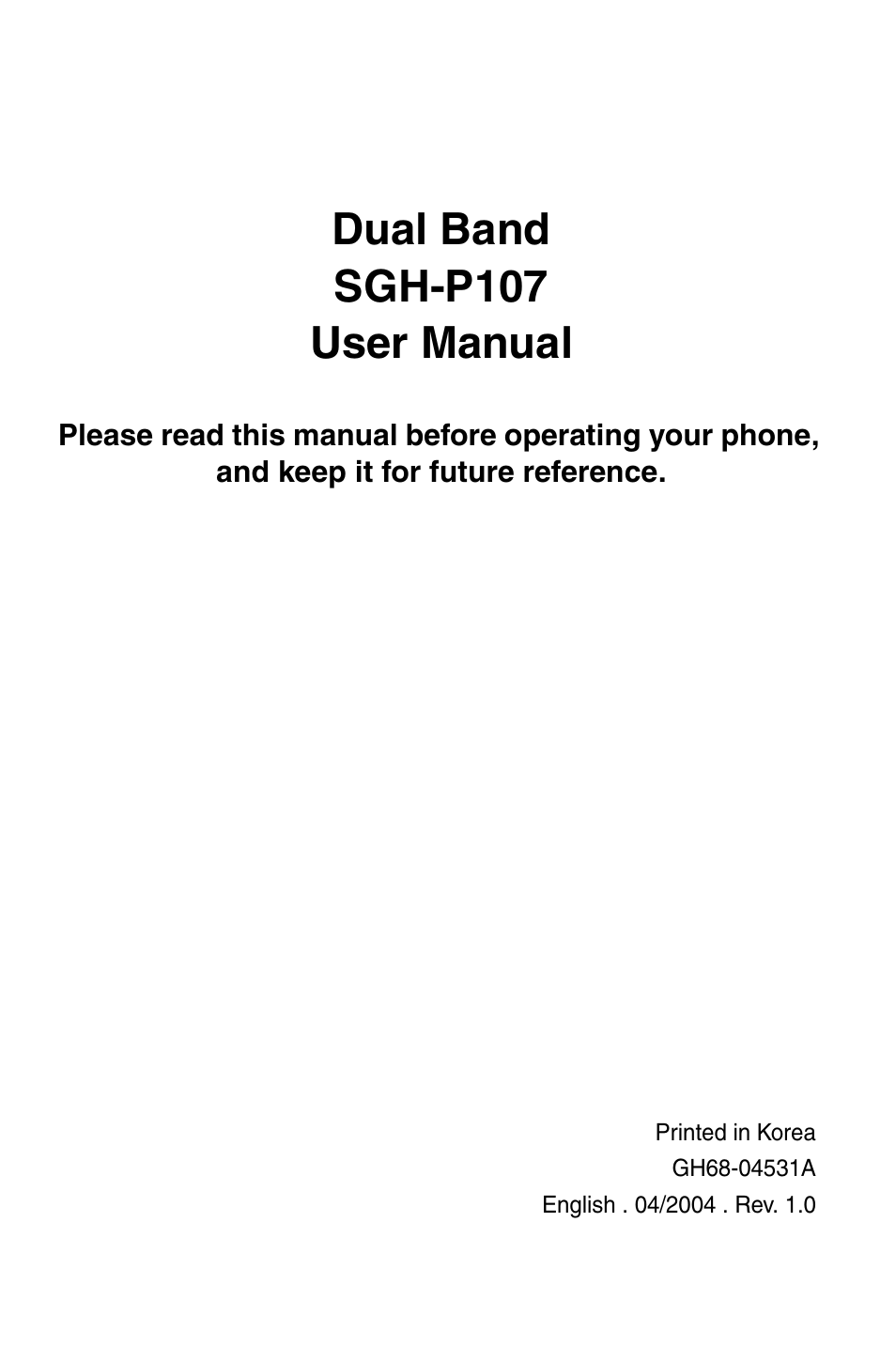 Samsung SGH-P107BSACIN User Manual | 195 pages