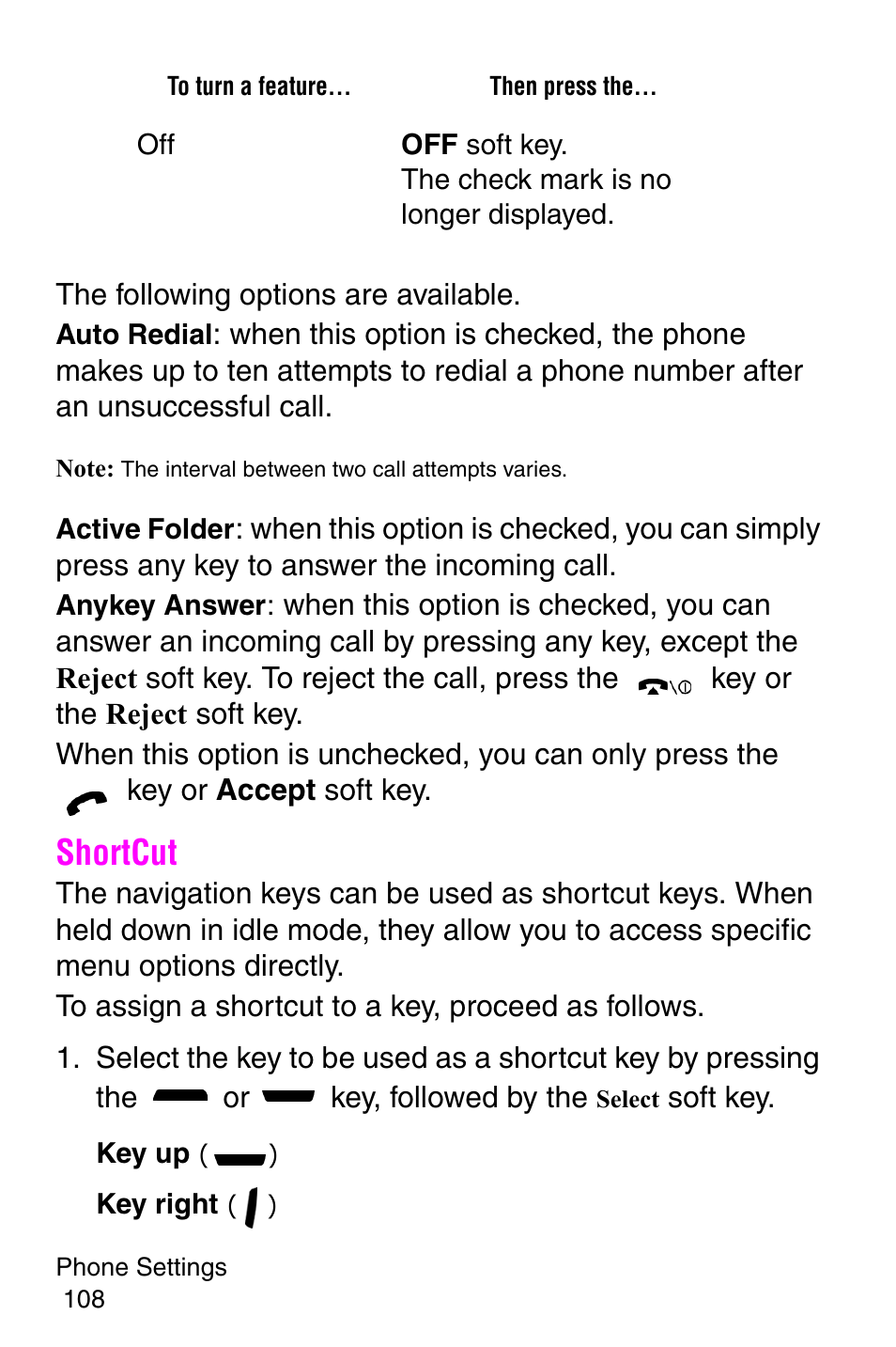 Shortcut | Samsung SGH-P107BSACIN User Manual | Page 111 / 195