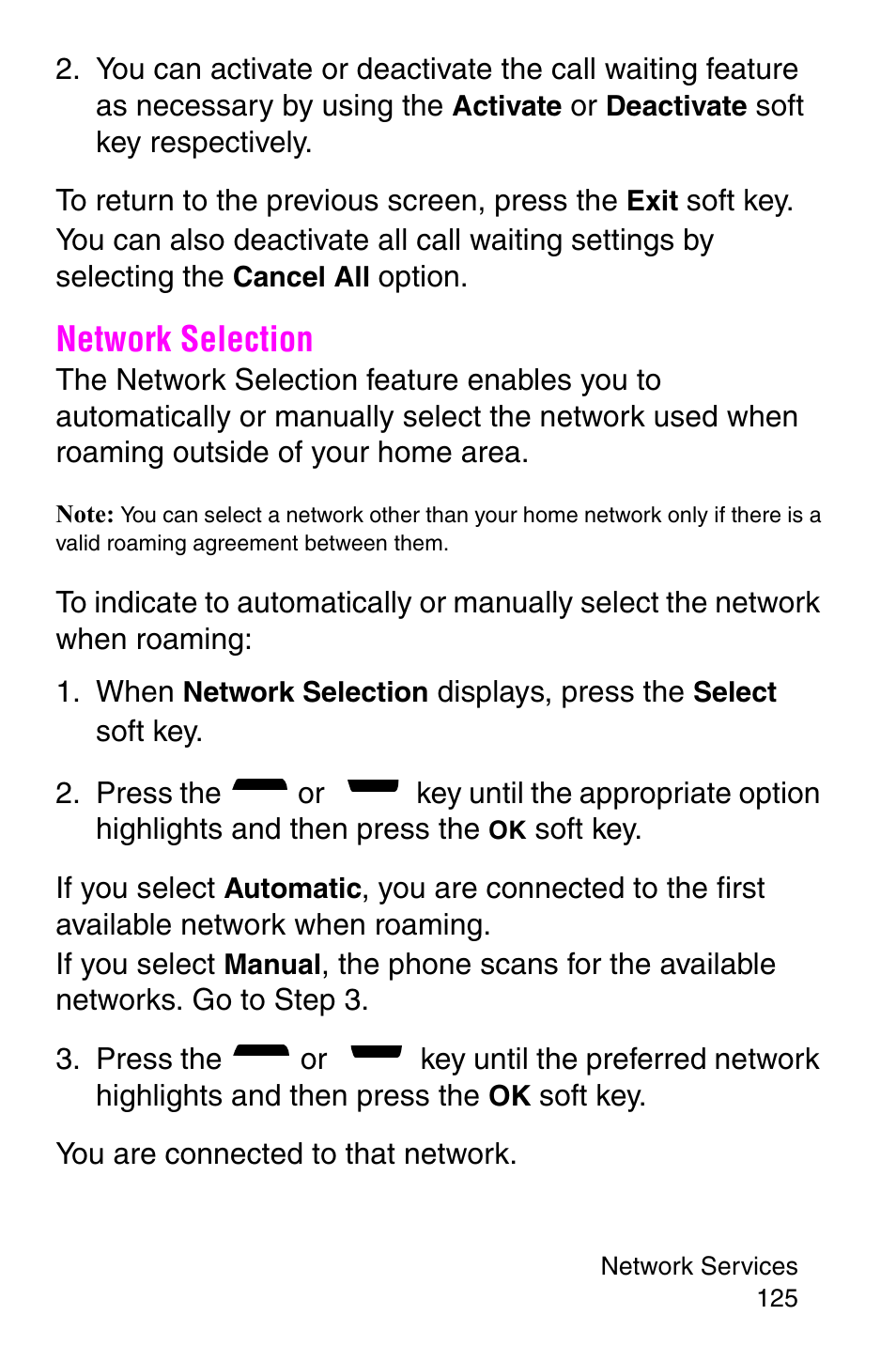 Network selection | Samsung SGH-P107BSACIN User Manual | Page 128 / 195