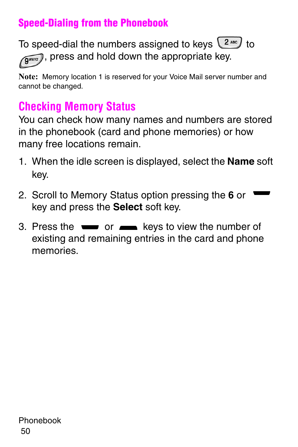 Checking memory status | Samsung SGH-P107BSACIN User Manual | Page 53 / 195