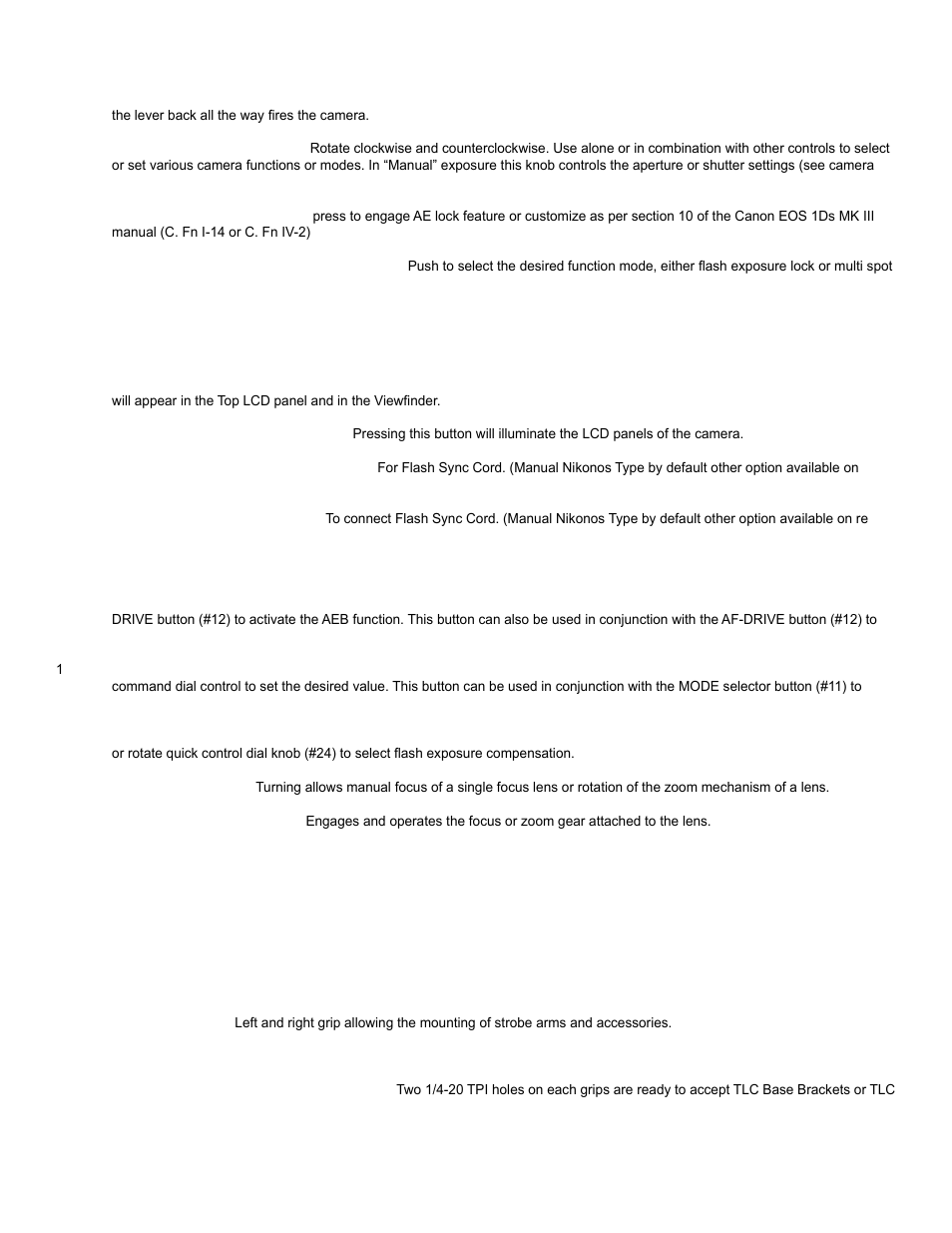 Controls in detail, Page 3 | Aquatica EOS 1Ds MK III User Manual | Page 4 / 16