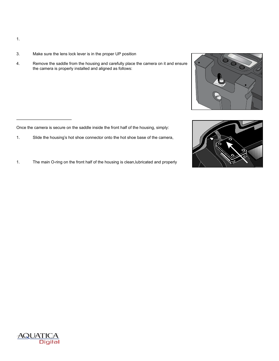 Camera preparation and installation, Page 7 | Aquatica EOS 1Ds MK III User Manual | Page 8 / 16