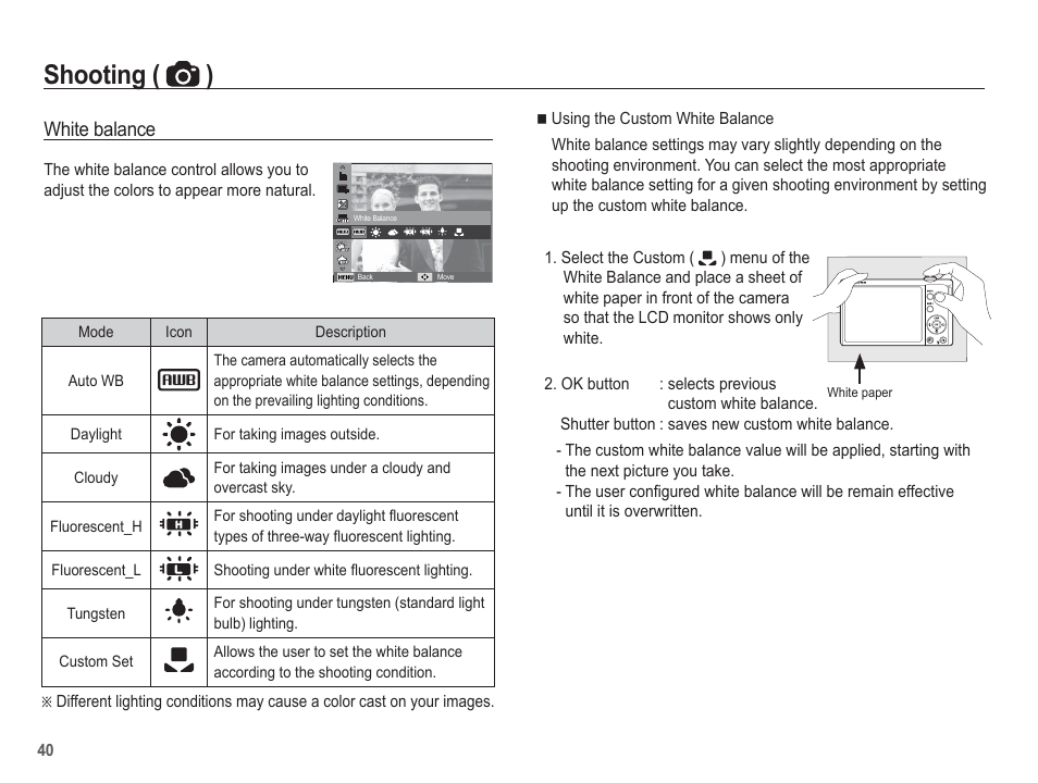 Shooting ( ) | Samsung EC-TL105ZBPBUS User Manual | Page 41 / 106