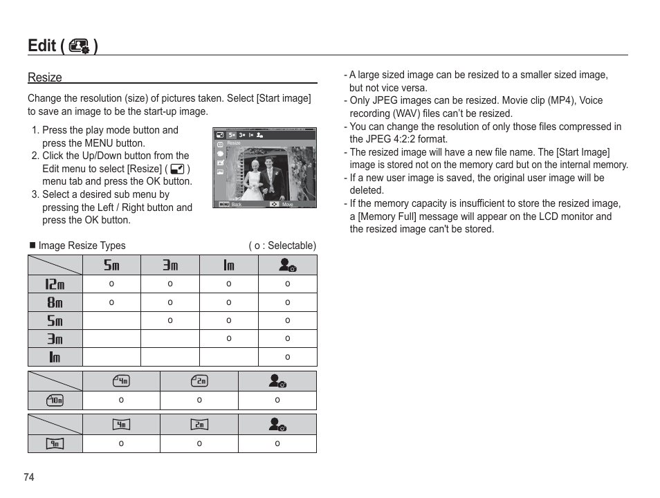 Edit ( ) | Samsung EC-TL105ZBPBUS User Manual | Page 75 / 106