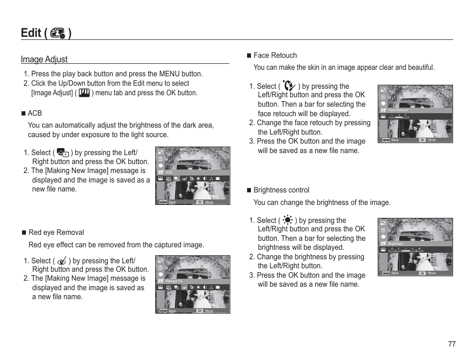 Edit ( ), Image adjust | Samsung EC-TL105ZBPBUS User Manual | Page 78 / 106