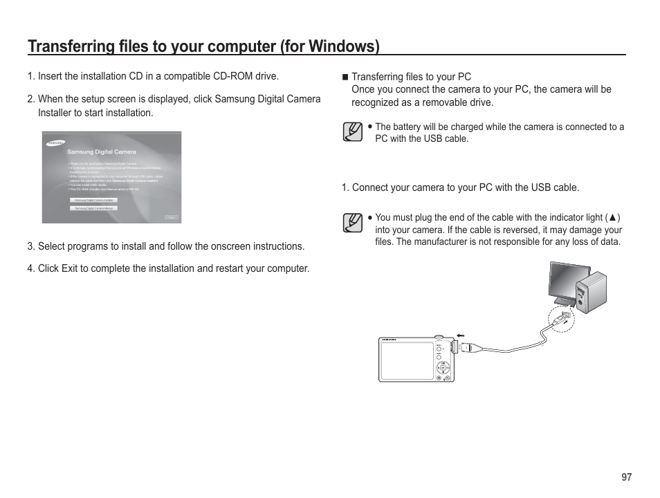 Transferring files to your computer (for windows) | Samsung EC-TL105ZBPBUS User Manual | Page 98 / 106