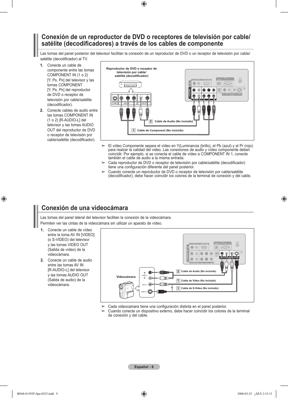 Conexión de una videocámara | Samsung LN22A450C1XZP User Manual | Page 61 / 101