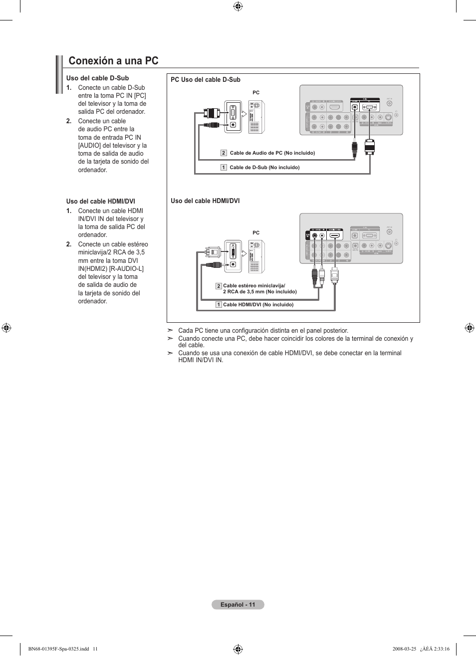 Conexión a una pc | Samsung LN22A450C1XZP User Manual | Page 63 / 101