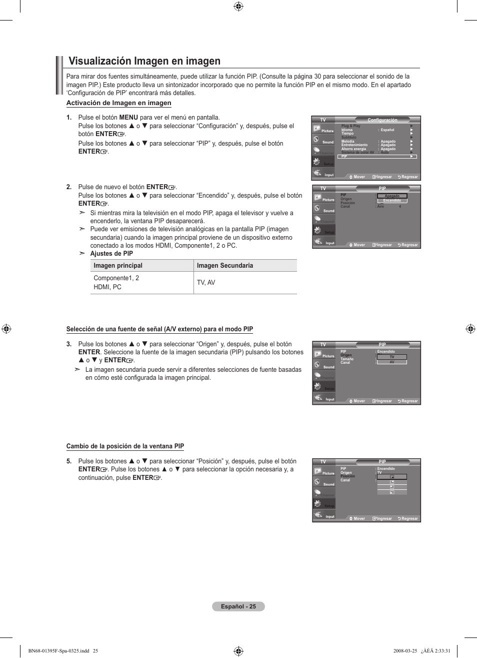 Visualización imagen en imagen | Samsung LN22A450C1XZP User Manual | Page 77 / 101