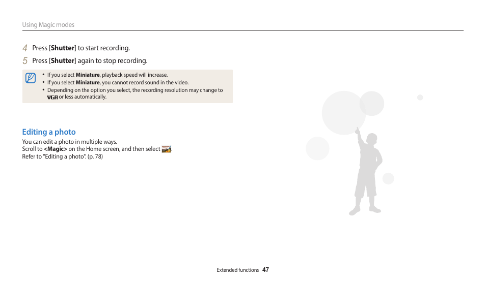 Editing a photo | Samsung EC-WB50FZBPBUS User Manual | Page 48 / 140