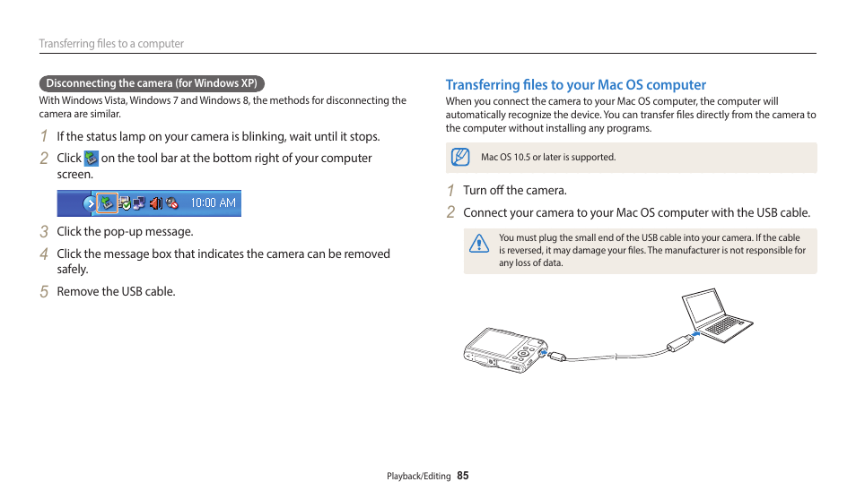 Transferring files to your mac os computer | Samsung EC-WB50FZBPBUS User Manual | Page 86 / 140