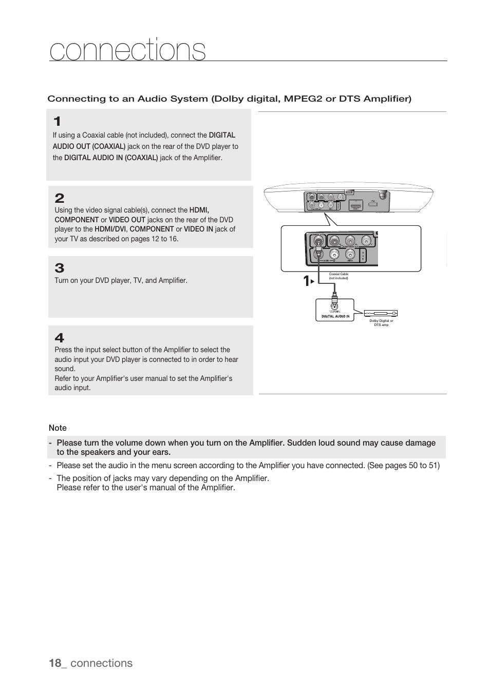 Connections | Samsung DVD-H1080R-XAA User Manual | Page 18 / 67
