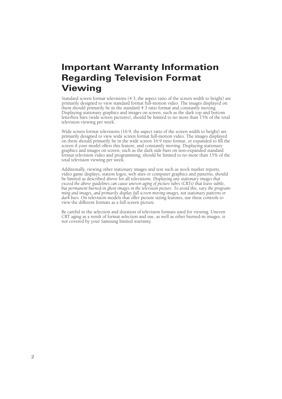 Samsung TXP3071WHX-XAA User Manual | Page 2 / 83